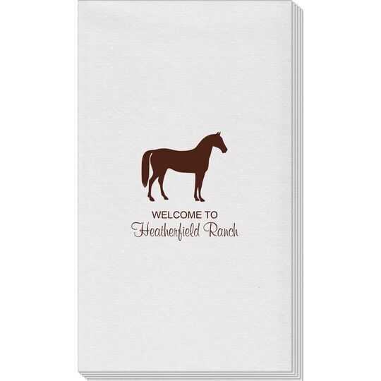 Horse Silhouette Linen Like Guest Towels